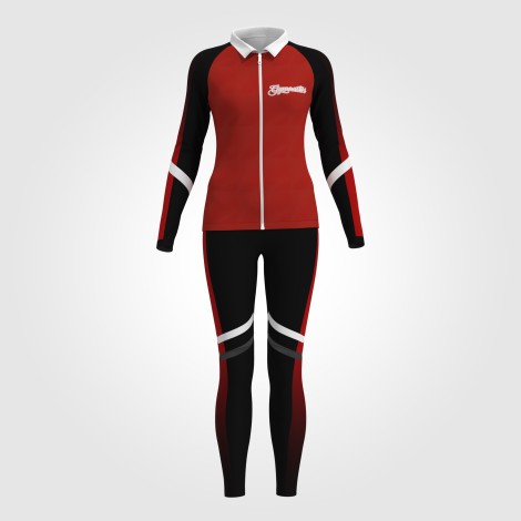 gymnastic warm up sets, jacket and pants red 0
