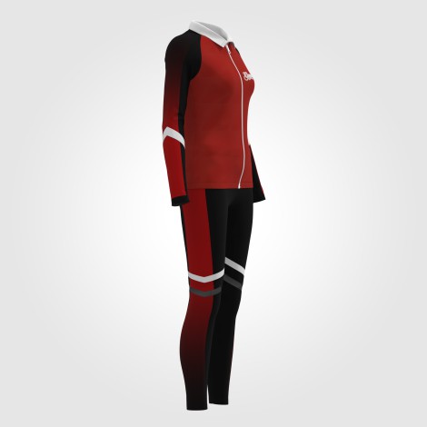gymnastic warm up sets, jacket and pants red 3