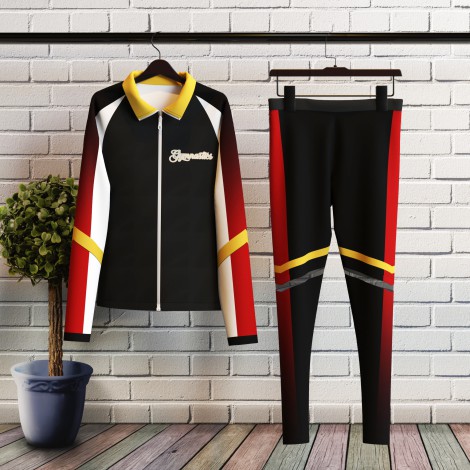 gymnastic warm up sets, jacket and pants yellow 6