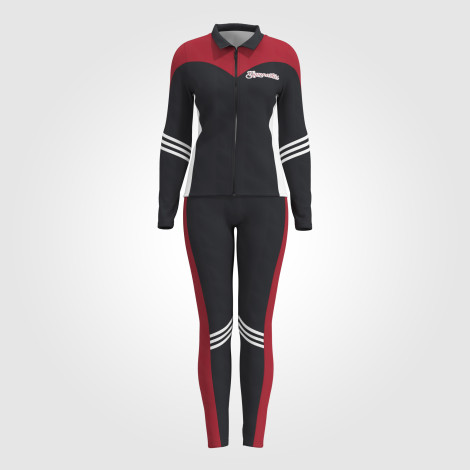 zip up gymnastics warm up jacket red 0