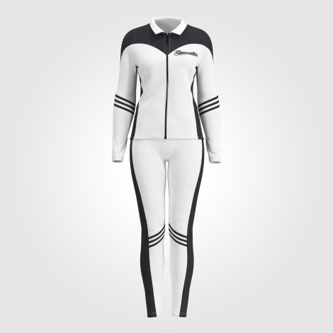 zip up gymnastics warm up jacket white 0
