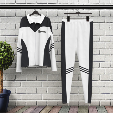 zip up gymnastics warm up jacket white 5