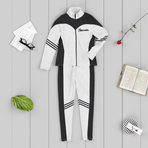 zip up gymnastics warm up jacket white 6