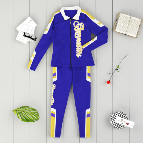 gymnastics warm ups jacket and pants blue 6