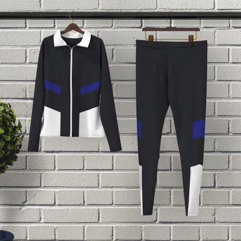 custom team track warm up suit black 5
