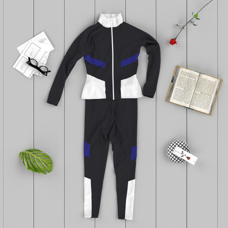 custom team track warm up suit black 6