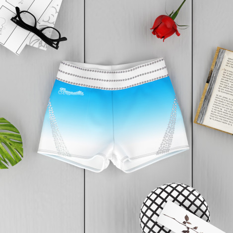  gymnastics spandex shorts leotards sky blue 6
