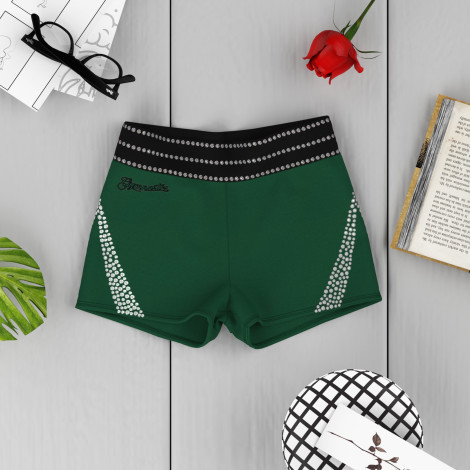  gymnastics spandex shorts leotards green 6