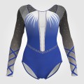 best long sleeve black leotard blue