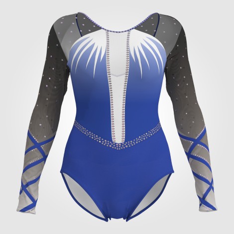 best long sleeve black leotard blue 0