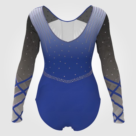 best long sleeve black leotard blue 1