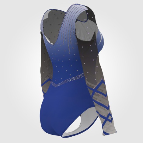 best long sleeve black leotard blue 4