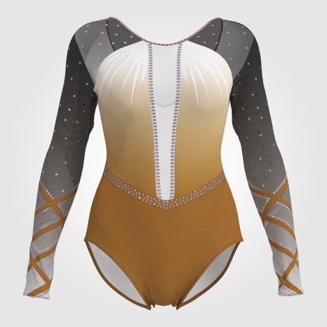 best long sleeve black leotard yellow 0