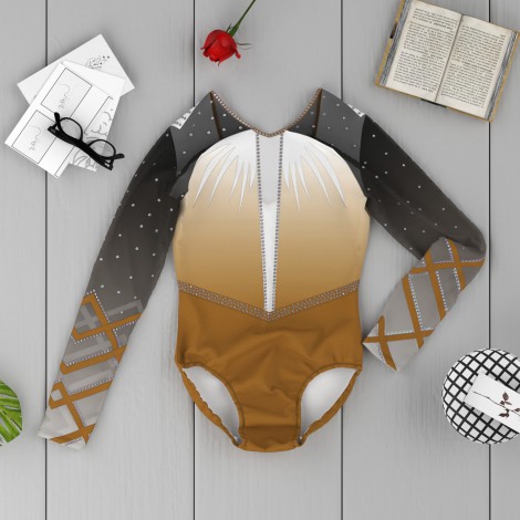 best long sleeve black leotard yellow 6