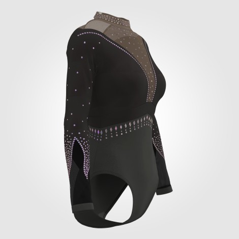 Team USA Long Sleeve Purple Leotard black 3