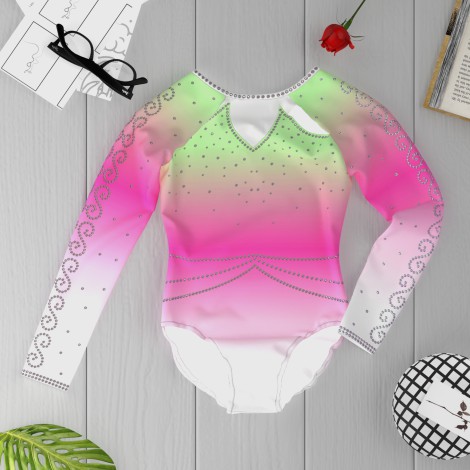 girls purple gymnastics set green 6