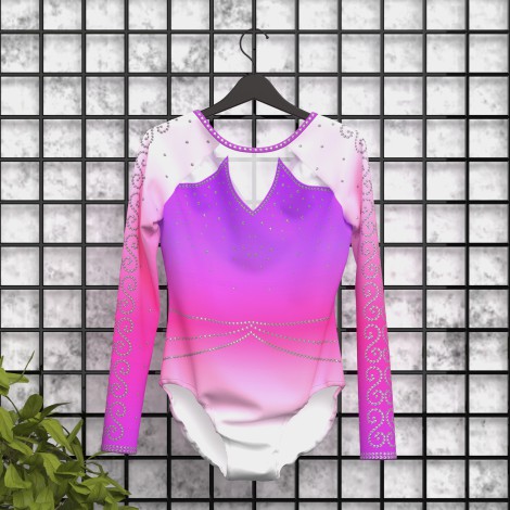 girls purple gymnastics set pink 5