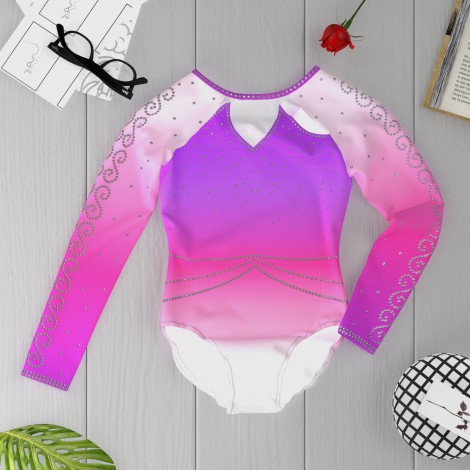 girls purple gymnastics set pink 6