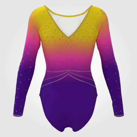 girls purple gymnastics set yellow 1
