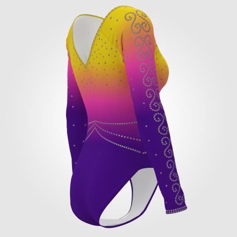 girls purple gymnastics set yellow 4