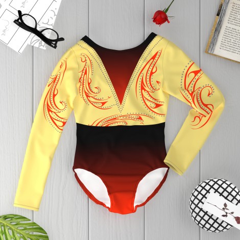 pink gymnastics clothes for girls yellow 6