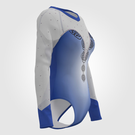 orange competition gymnastics outfits blue 3