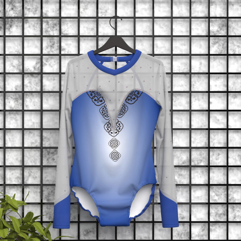 orange competition gymnastics outfits blue 5