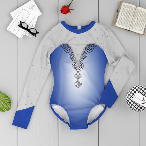 orange competition gymnastics outfits blue 6