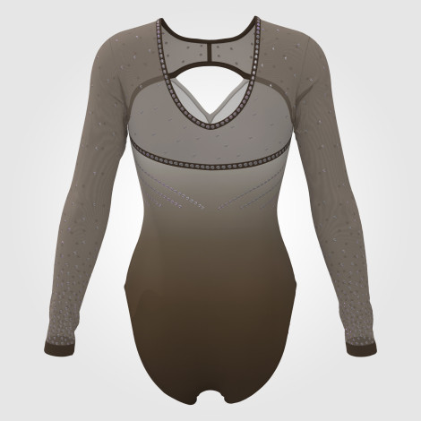 pink gymnastics leotards competition brown 1