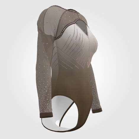 pink gymnastics leotards competition brown 3