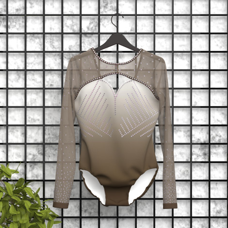 pink gymnastics leotards competition brown 5