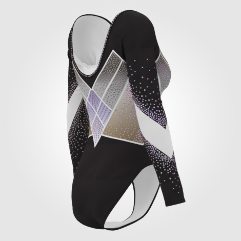 purple competition leotard for gymnastics black 4