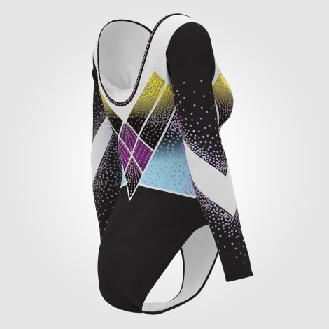 purple competition leotard for gymnastics yellow 4