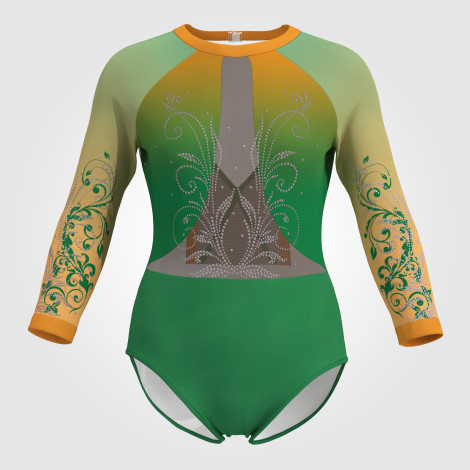 childs orange leotards for gymnastics green 0
