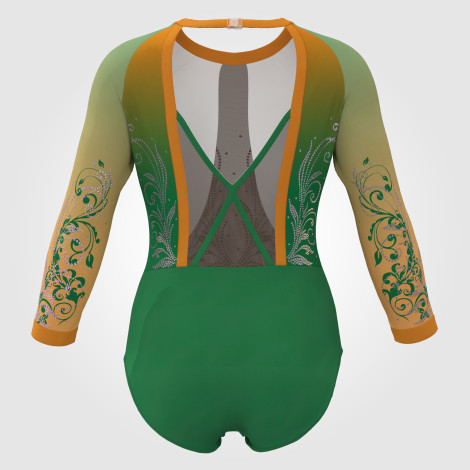 childs orange leotards for gymnastics green 1