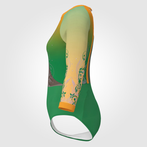 childs orange leotards for gymnastics green 2
