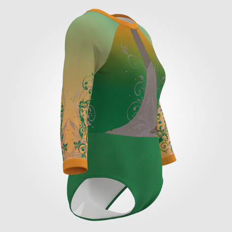 childs orange leotards for gymnastics green 3