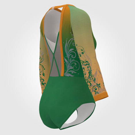 childs orange leotards for gymnastics green 4
