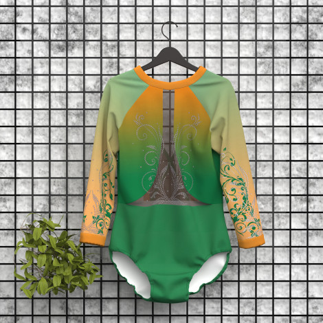 childs orange leotards for gymnastics green 5