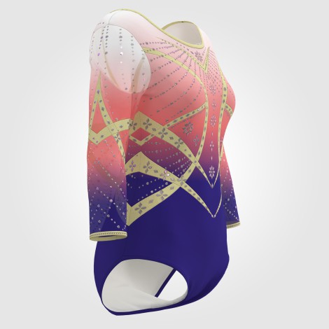 teens dark green gym leotard blue 3