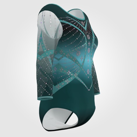 teens dark green gym leotard dark green 3