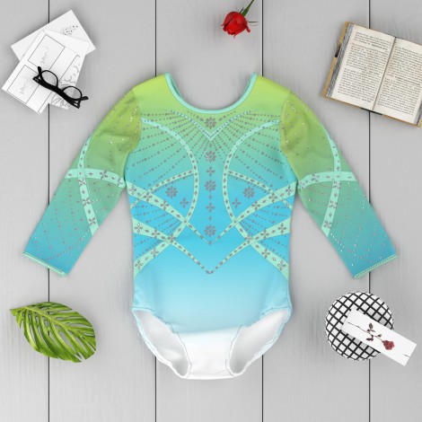 teens dark green gym leotard green 6