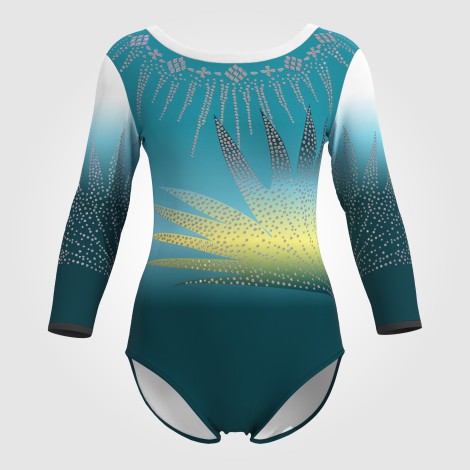 adult blue competition gymnastics leotards green 0