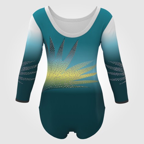 adult blue competition gymnastics leotards green 1