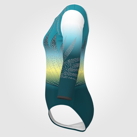 adult blue competition gymnastics leotards green 2