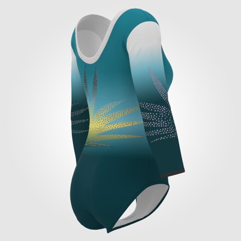 adult blue competition gymnastics leotards green 4