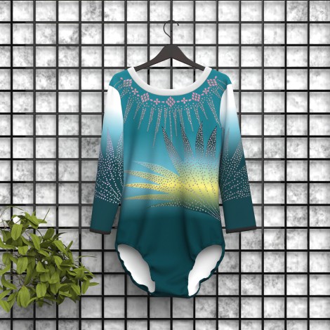 adult blue competition gymnastics leotards green 5