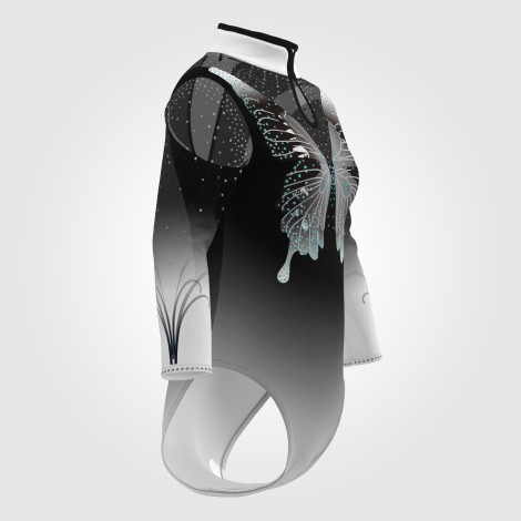 blue competition gymnastic leotards for teens black 3