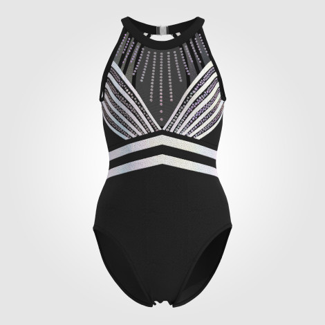 short sleeve black and white gymnastics leotard black 0