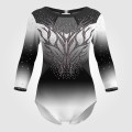 white olympic gymnastics apparel black